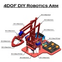 4DOF DIY Acrylic Robotics Arm with Improved Gripper with Acrylic Platform