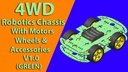 4WD Robotics Chassis With Motors Wheels And Accessories V1.0 (GREEN)