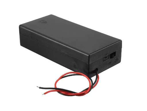 [3306] 18650 x 2 Battery Holder With Cover and On/Off Switch
