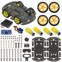 4WD Robotics Chassis With Motors Wheels And Accessories V2.0 (BLACK)