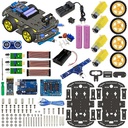 4WD Robotics Chassis Including Motors , Wheels & 18650 Battery Holder & All Electronics