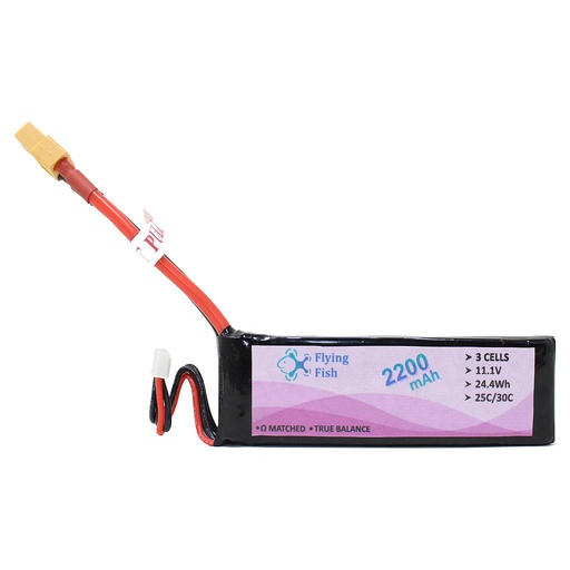 [2392] Flying-Fish 11.1V 3S 2200mAh 25/30C Lipo Battery with XT60 Connector best for RC Quadcopter