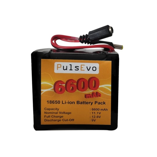 [2494] PulsEvo Power 18650 Li-Ion 6600mAh 12v 3S3P Protected Battery Pack