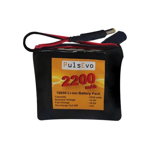 [2498] PulsEvo Power 18650 Li-Ion 2200mAh 14.8v 4S1P Protected Battery Pack