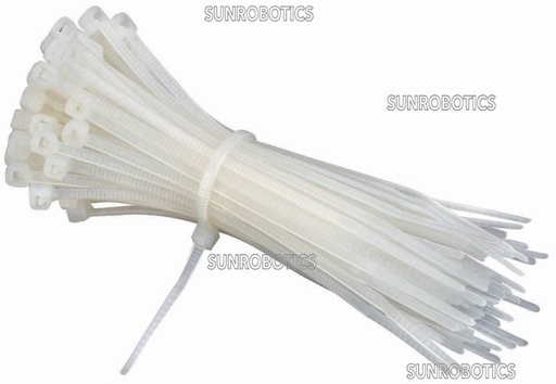 [9070] Nylon Flexible White 100pcs Straps 200 mm x 2.6 mm Cable Tie