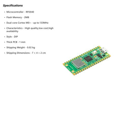 Raspberry Pi Pico W GPIO pins layout - SunRobotics | www.sunrobotics.in