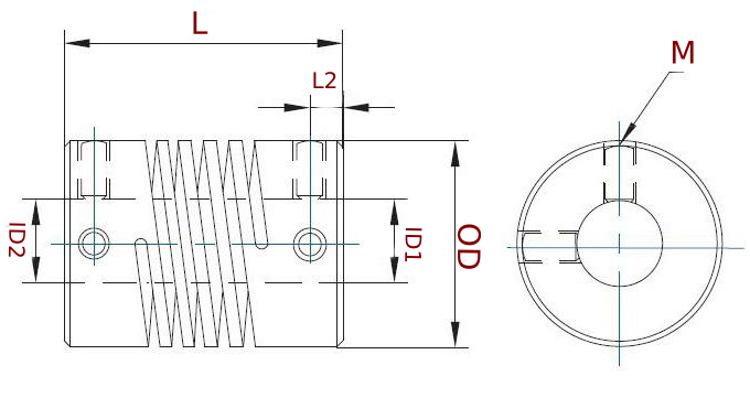 Aluminum Flexible Coupling Coupler Helical Shaft 5mm x 8mm