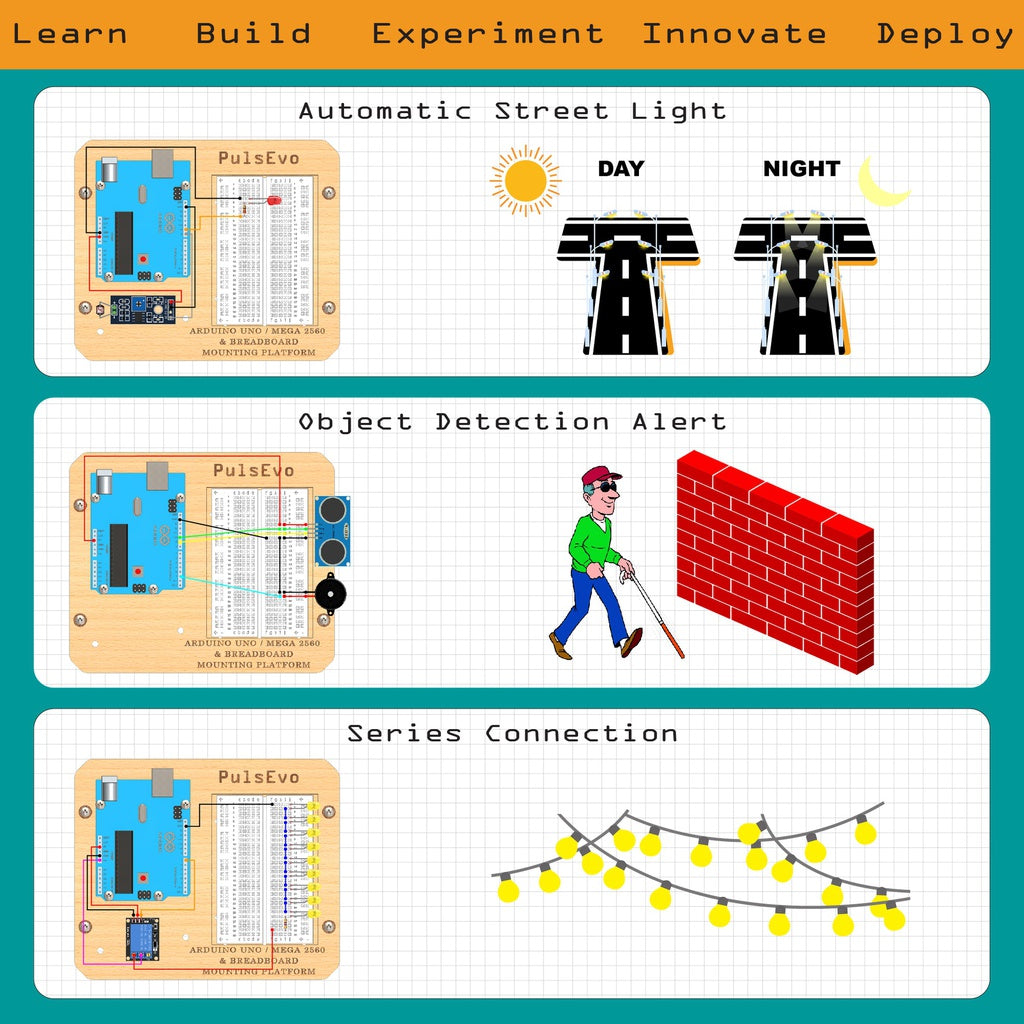 PulsEvo Arduino Uno Beginner Student Projects Learning Kit