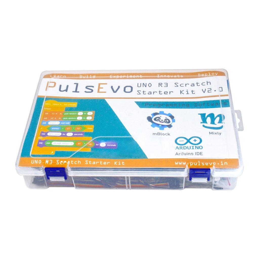 PulsEvo UNO R3 Scratch (Graphical Programming ) Starter Kit V2 Mixly M-block and Arduino IDE Compatible Codding kits for kids