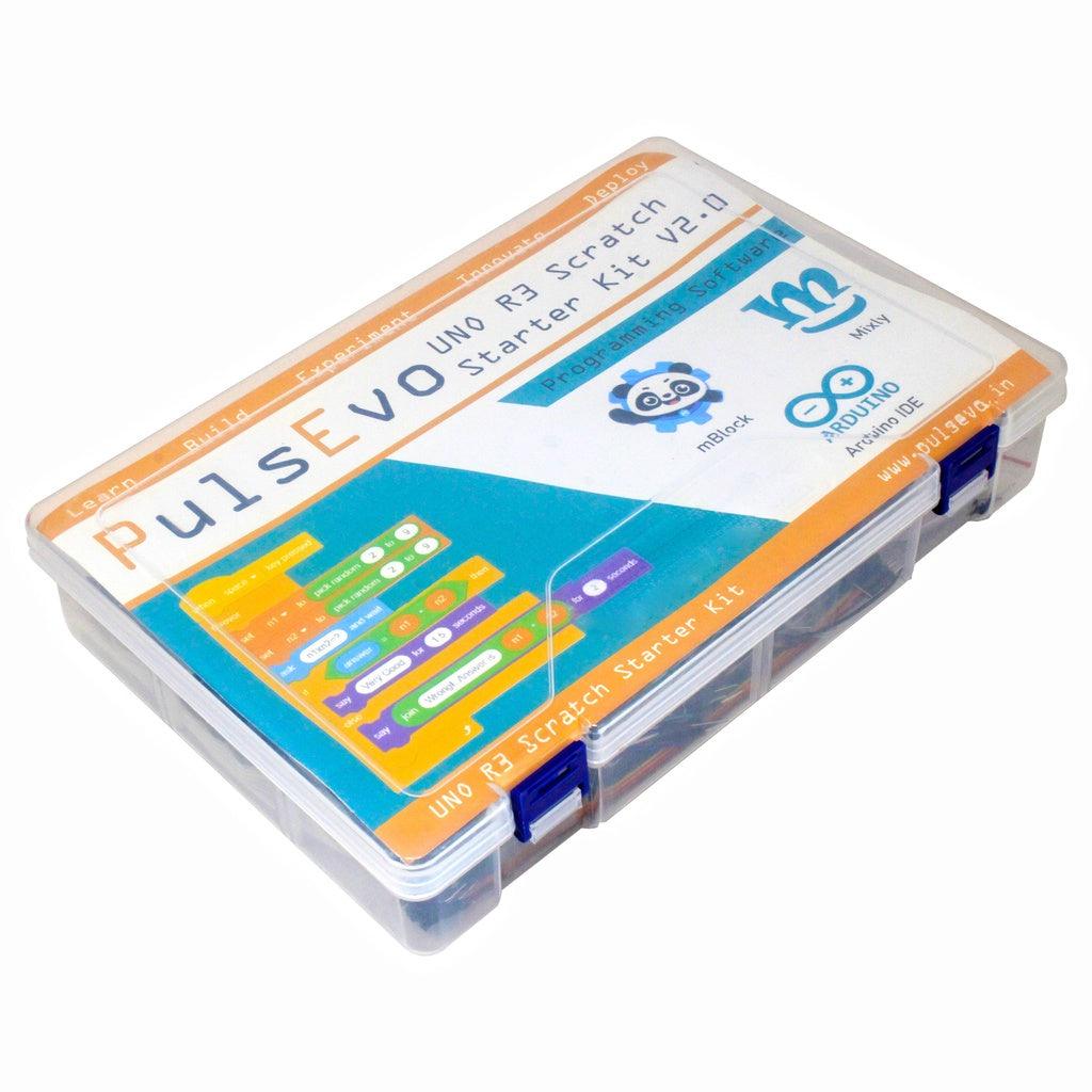 PulsEvo UNO R3 Scratch (Graphical Programming ) Starter Kit V2 Mixly M-block and Arduino IDE Compatible Codding kits for kids