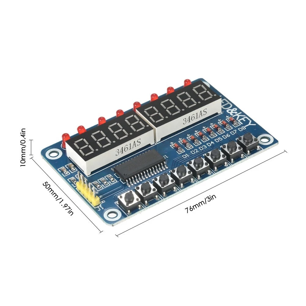 Arduino TM1638 integration and features - SunRobotics | www.sunrobotics.in