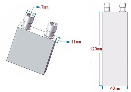 Water Block Cooling Plate 40*120mm - Efficient Cooling