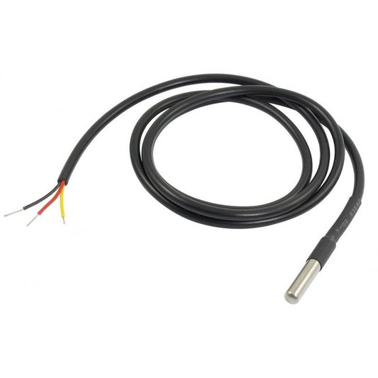 DS18B20 Waterproof Temperature Probe – Black (1m) Original Chip - Temperature Probe - SunRobotics | www.sunrobotics.in