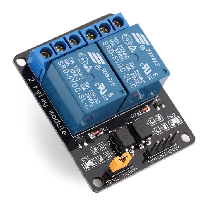 5V Dual Channel Relay Module with Optocoupler - SunRobotics | www.sunrobotics.in