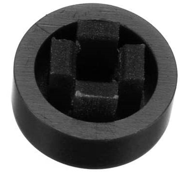 BLACK Round Cap for Square Tactile Switch 12x12x7.3mm