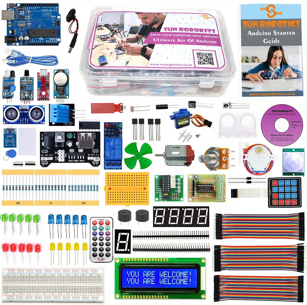 Show Your Expertise With Arduino - Ultimate Kit Of Arduino (55+ Components &amp; Modules) By SunRobotics