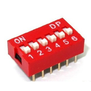Slide Type Switch Module 2.54mm 6 Position Way DIP Red Pitch - 12 Pins
