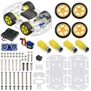 4WD Robotics Chassis With Motors Wheels And Accessories V2.0 (CLEAR)