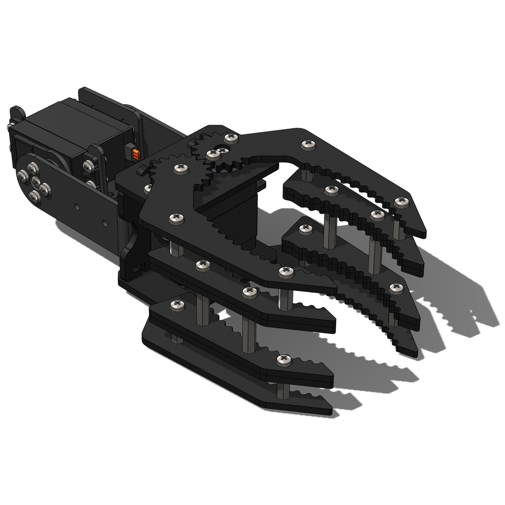 ABS 2DOF Robotics Hand Claw Gripper Mount Kit (Unassembled)